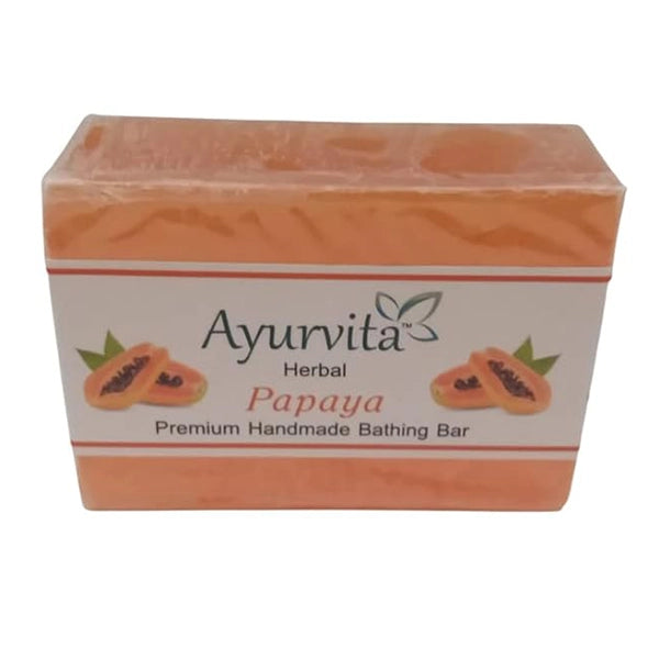 A H Handmade Papaya Soap Bathing Bar 125 gram -2