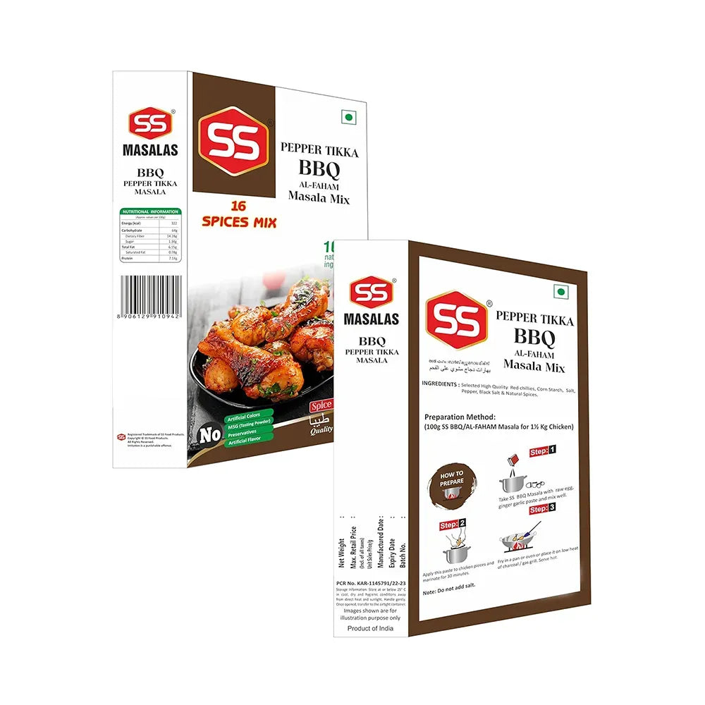 SS MASALAS Pepper Tikka BBQ Al-Faham Masala Mix.3