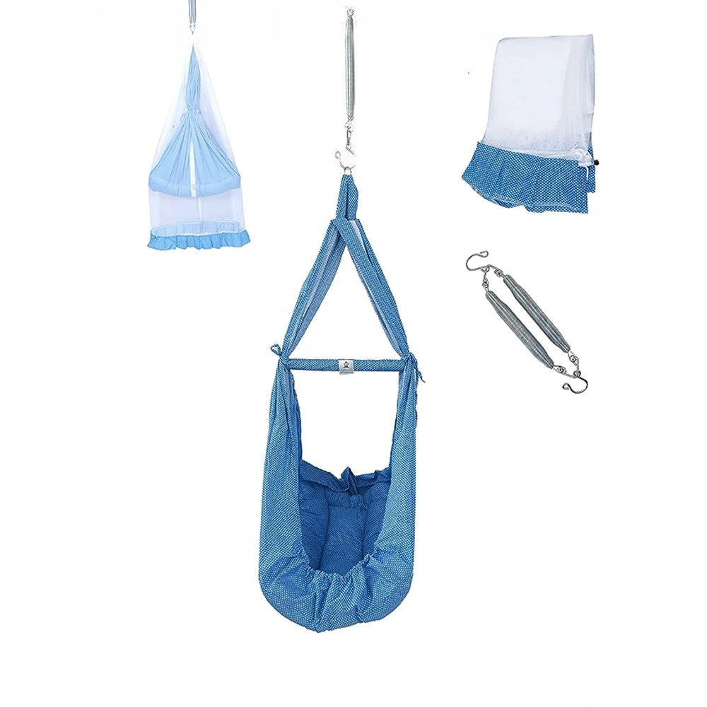 U2CUTE Baby Cradles, Baby Jhula, Jhoola, Infant Baby Hanging Swing Cradle with Mosquito net and Spring (Infant)(Pack of 6)