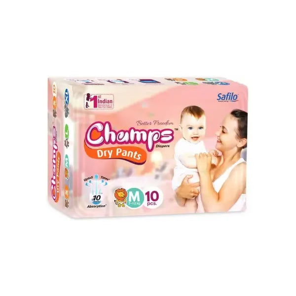 Baby Dry Pants Diapers (Medium, 10 Diapers) - M (10 Pieces)-2