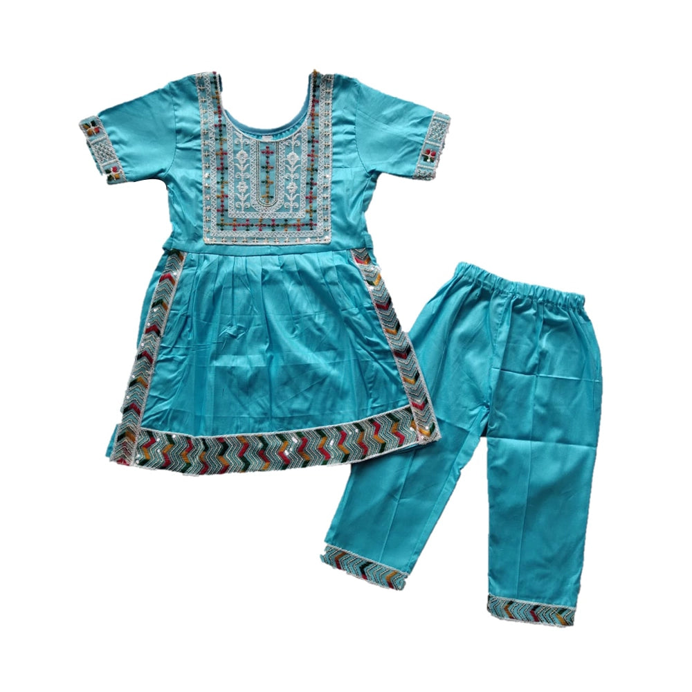 SD Garments Baby Girls Cotton Casual Kurta Pyjama Set (Pack of 12 Sets)