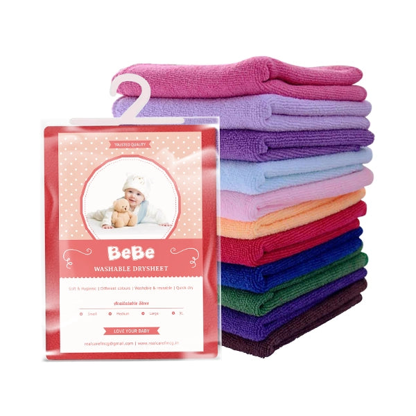 BeBe Cotton Washable Baby Dry Sheet (Pack of 5)