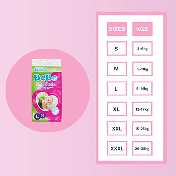 Bebe Baby Pant Type Diapers Medium.4