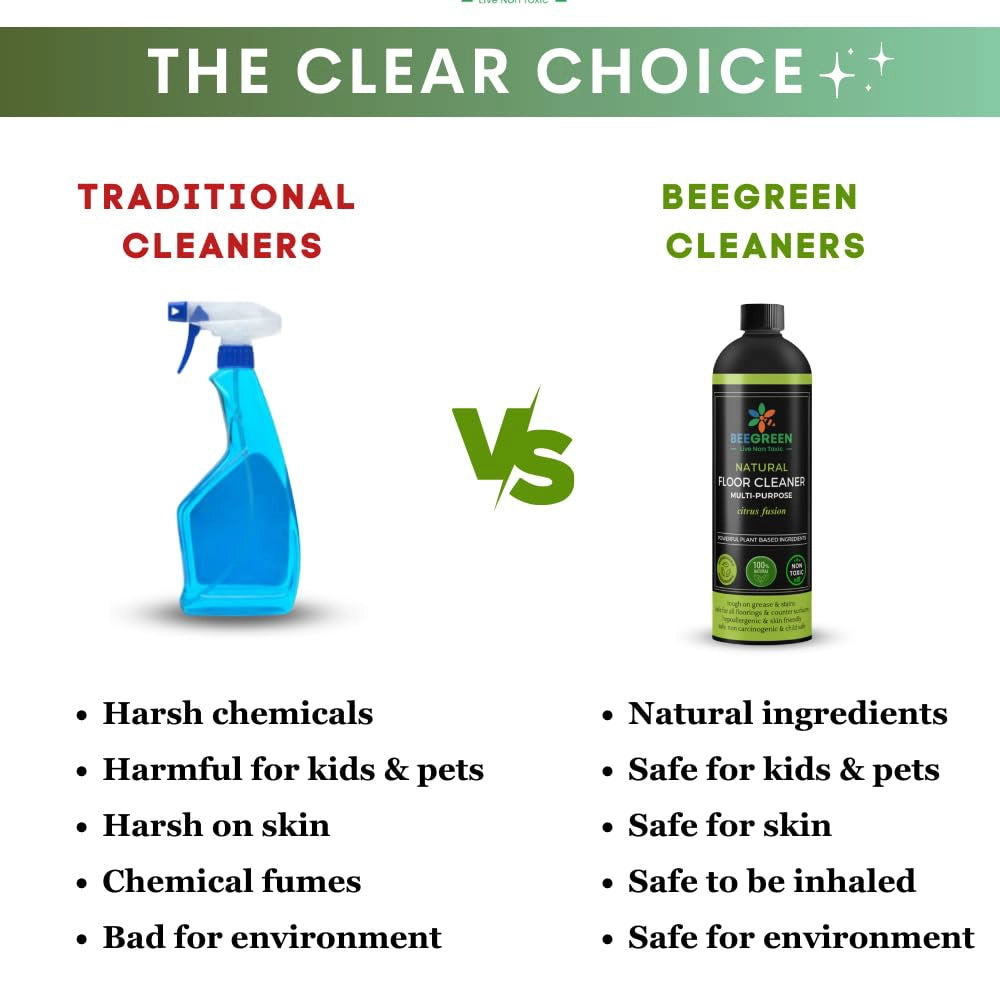 BeeGreen Eco-Friendly & Biodegradable Natural Floor Cleaner Multi-Purpose -500ml (Pack of 6)