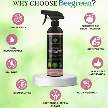BeeGreen Natural Toilet Cleaner Spray/ Removal of Tough Stains & Bad Odor- 500ml (Pack of 6)