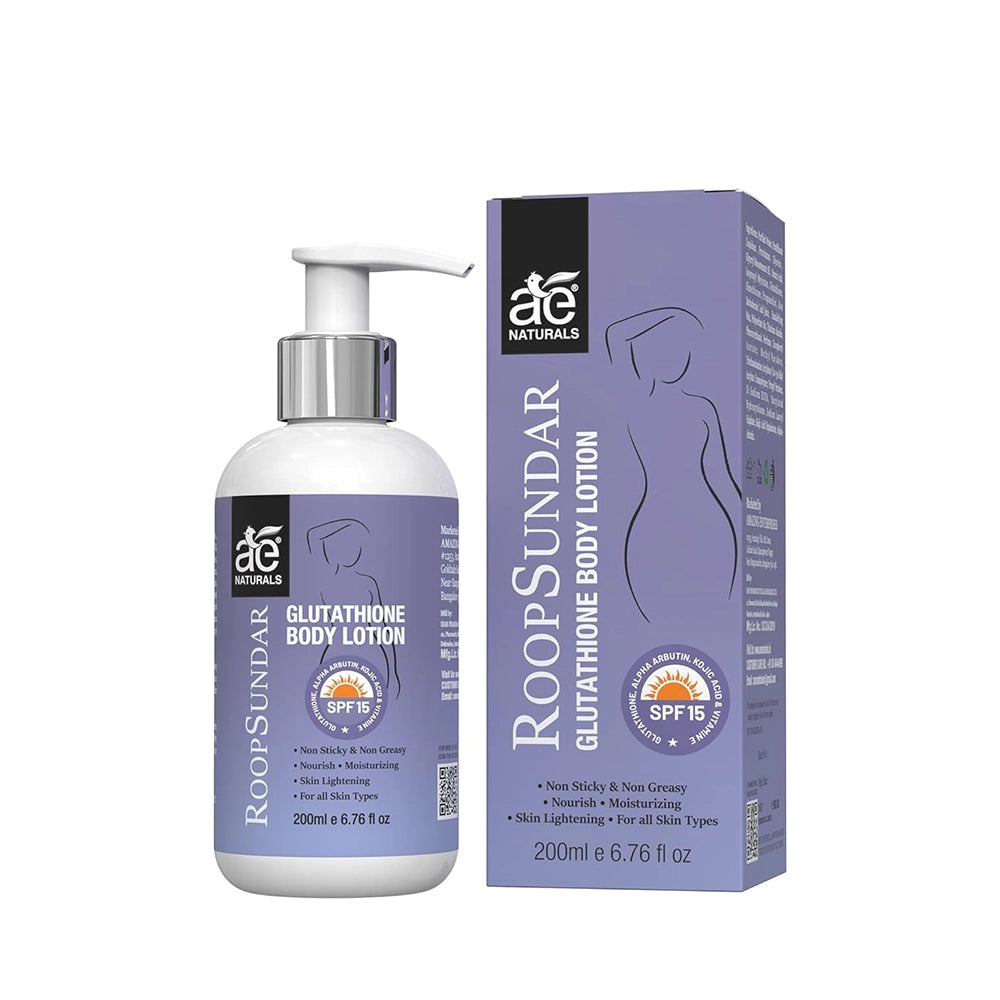 AE Naturals Roop Sundar Glutathione Body Lotion- 200ml (Pack of 3) Rolloverstock AE Naturals Roop Sundar Glutathione Body Lotion- 200ml (Pack of 3) Rolloverstock