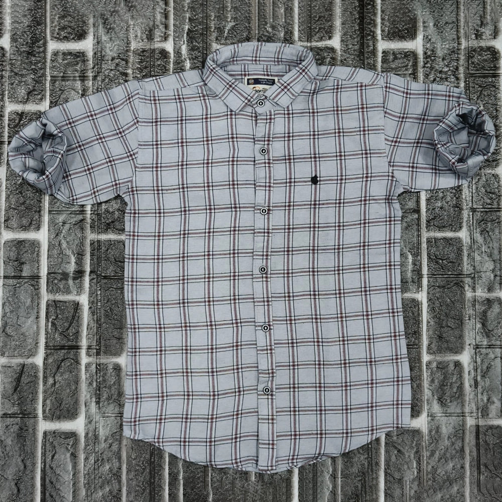 SHREEJI ENTERPRISE Regular Fit Kids Checkered Spread Collar Casual Shirt (Pack of 3 sizes, 12 - 13 Years, 13 - 14 Years, 14 - 15 Years)