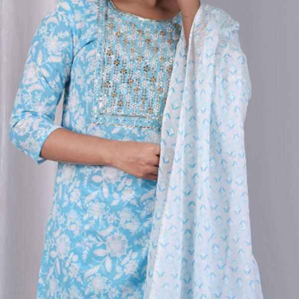 Cotton Kurti Pant Dupatta (4)