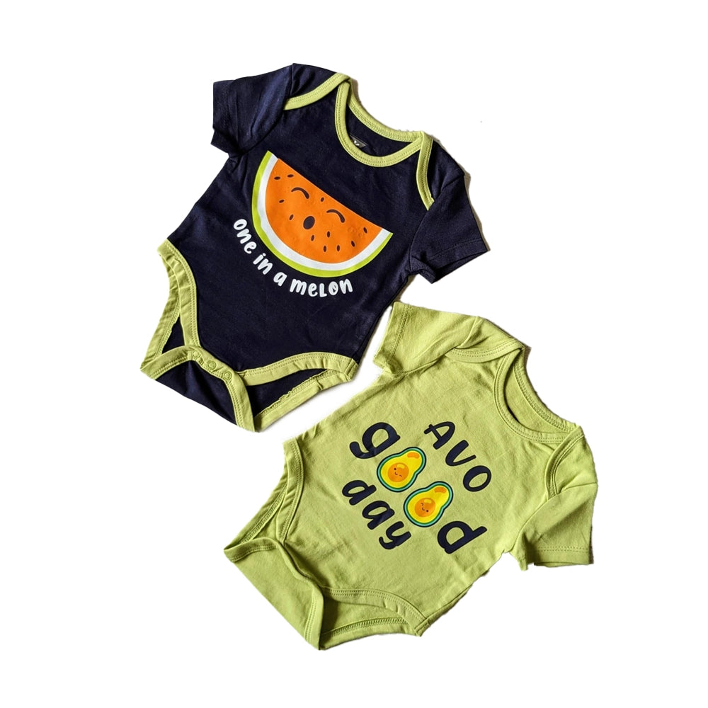 Cotton Onesies (Set of 2) - Avacado Print-2
