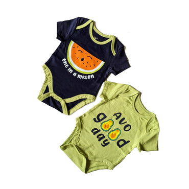 Cotton Onesies (Set of 2) - Avacado Print-2