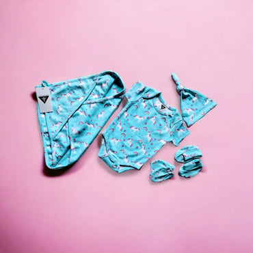 Cotton Unicorn print Newborn Set-2