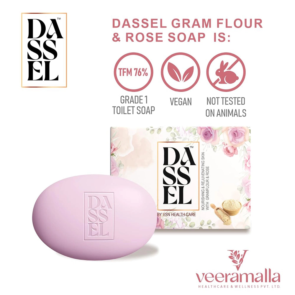 Dassel Gram Flour & Rose Soap- 75 Grams (Pack Of 20)