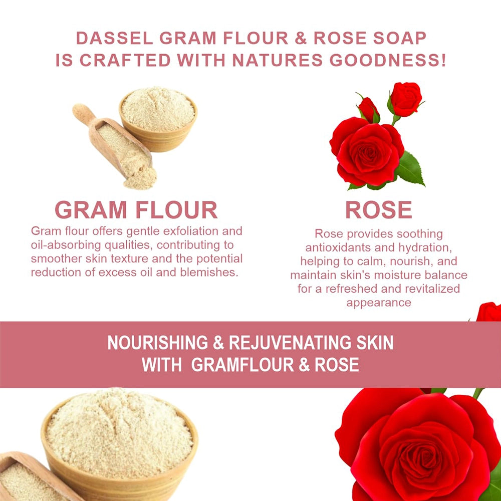 Dassel Gram Flour & Rose Soap- 75 Grams (Pack Of 20)