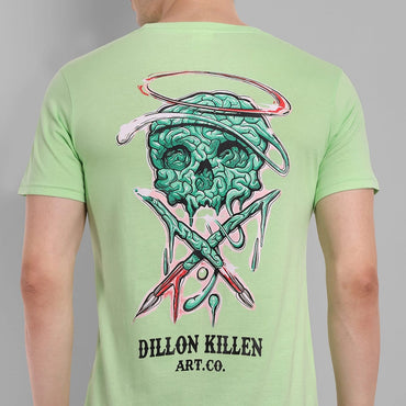 Dillon Killen Pista Green Round Neck T-Shirt-2