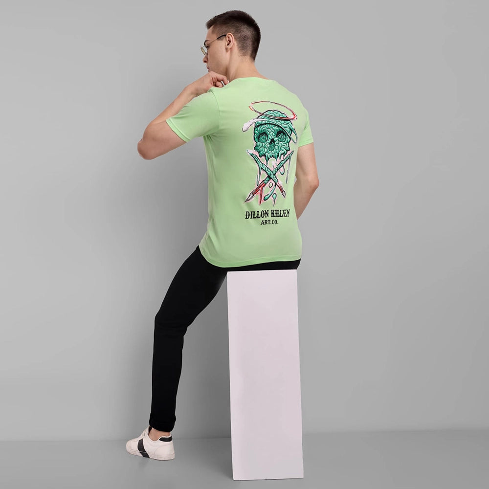 Dillon Killen Pista Green Round Neck T-Shirt-4