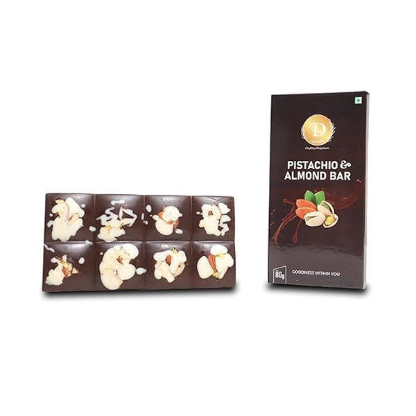 Dolcetto Pistachio & Almond Luxury dark Chocolate Bar-3