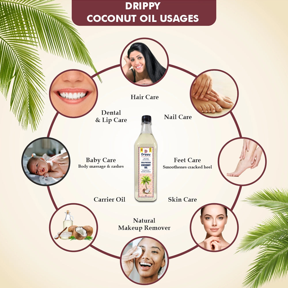 Drippy Organics Cold Pressed Coconut Oil- 500ml