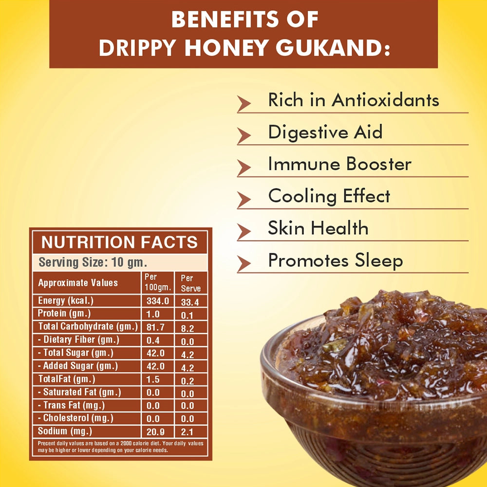 Drippy Organics Honey Gulkand- 250 Grams