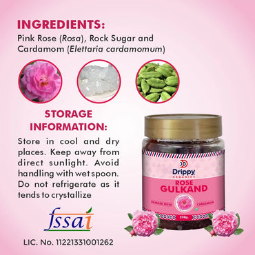 Drippy Organics Rose Gulkand- 250 Grams
