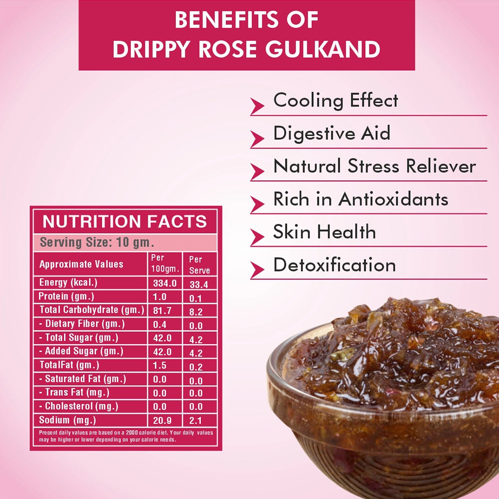Drippy Organics Rose Gulkand- 250 Grams