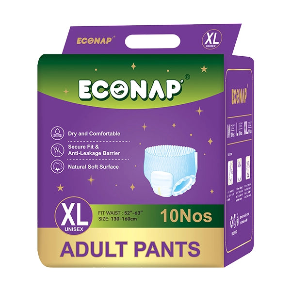 ECONAP Adult Pants, Old Age Diaper- (10 Pieces / Pack)
