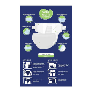 Eldry Adult Diaper, Tape Style, Medium (M) Size, 50 Count-2