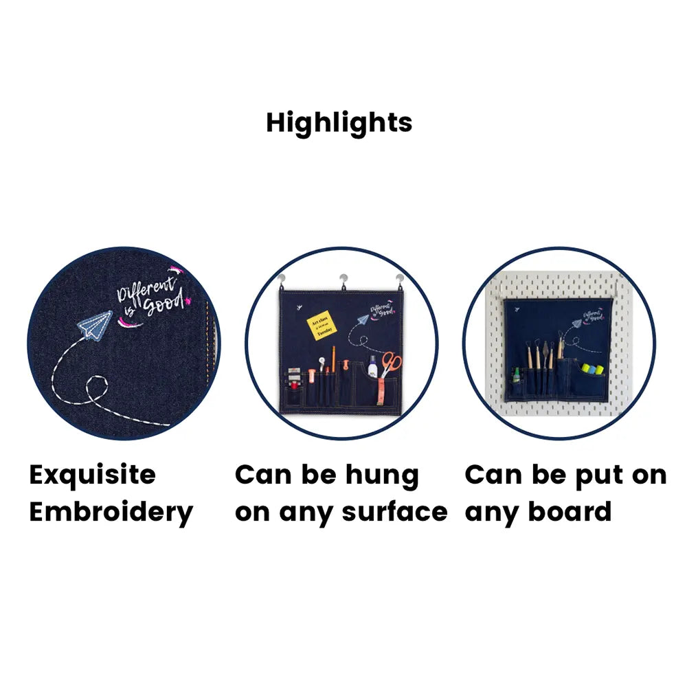 Embroidered Organiser - Different is Good-4