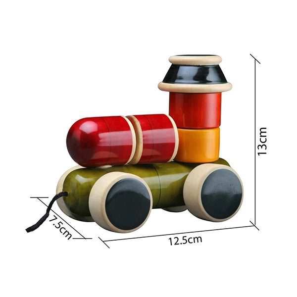 Engine Push & Pull Wooden train toy-3