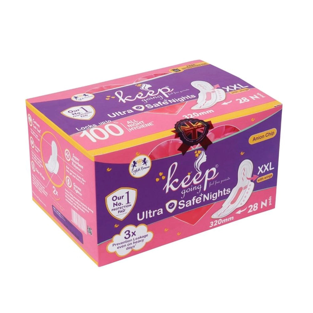 EB Keep Going Ultra Safe+ Nights Sanitary Pads 320mm Pack of 28 Pads.3