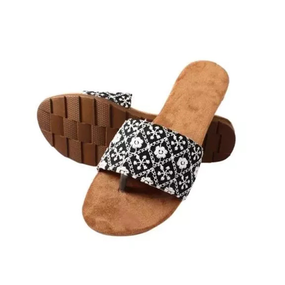 INDI CRAFT FASHION Chikan Patta Sandals For Women (Pack of 6 Pairs)
