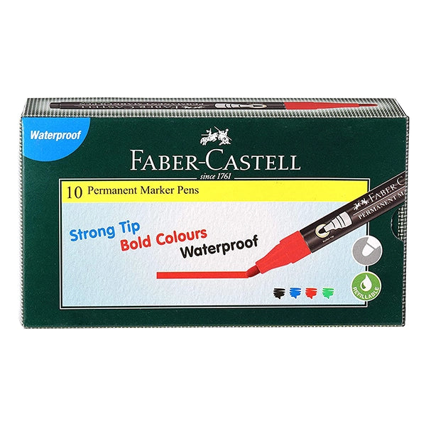 Faber-Castell Permanent Marker Pen, (10 Pieces / Pack)