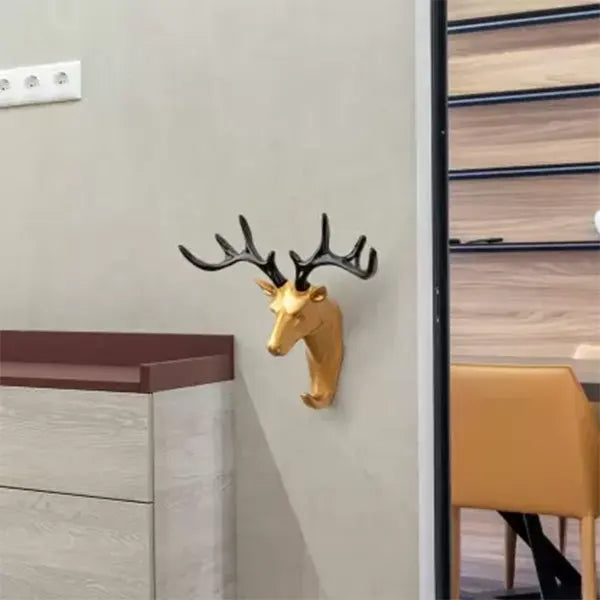 GC-Plastic Golden Dear head shap Key Holder-3