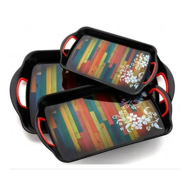 GC-Tray Set with Rectangular Shape, Printed Black