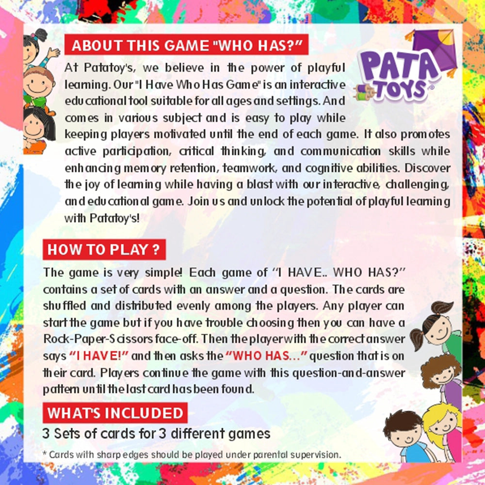 Ghodke Food Circle Patatoys - I Have Who Has(CSF)-4