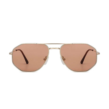 Gold Brown Aviator UV Protected Sunglasses-2