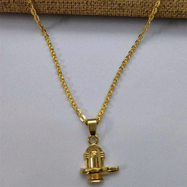 Gold Plated Lord Shiva Shivling Pendant Chain (Pack Of