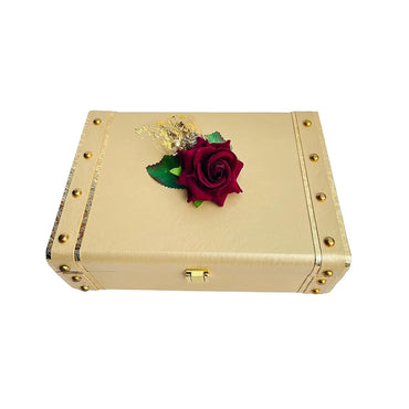 Golden Leatherette MDF Hamper Box-2