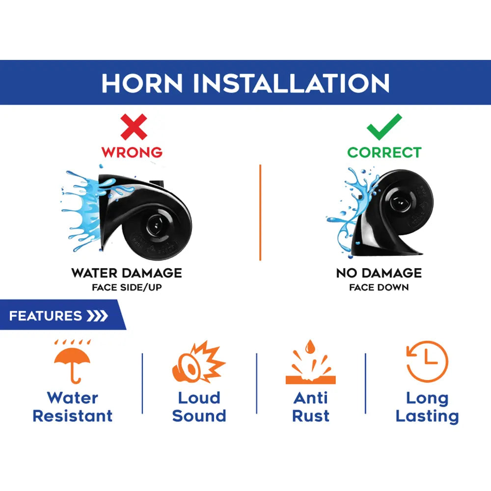 HO-7 KOHINOOR BLACK TRUMPET TWIN TONE HORN-3