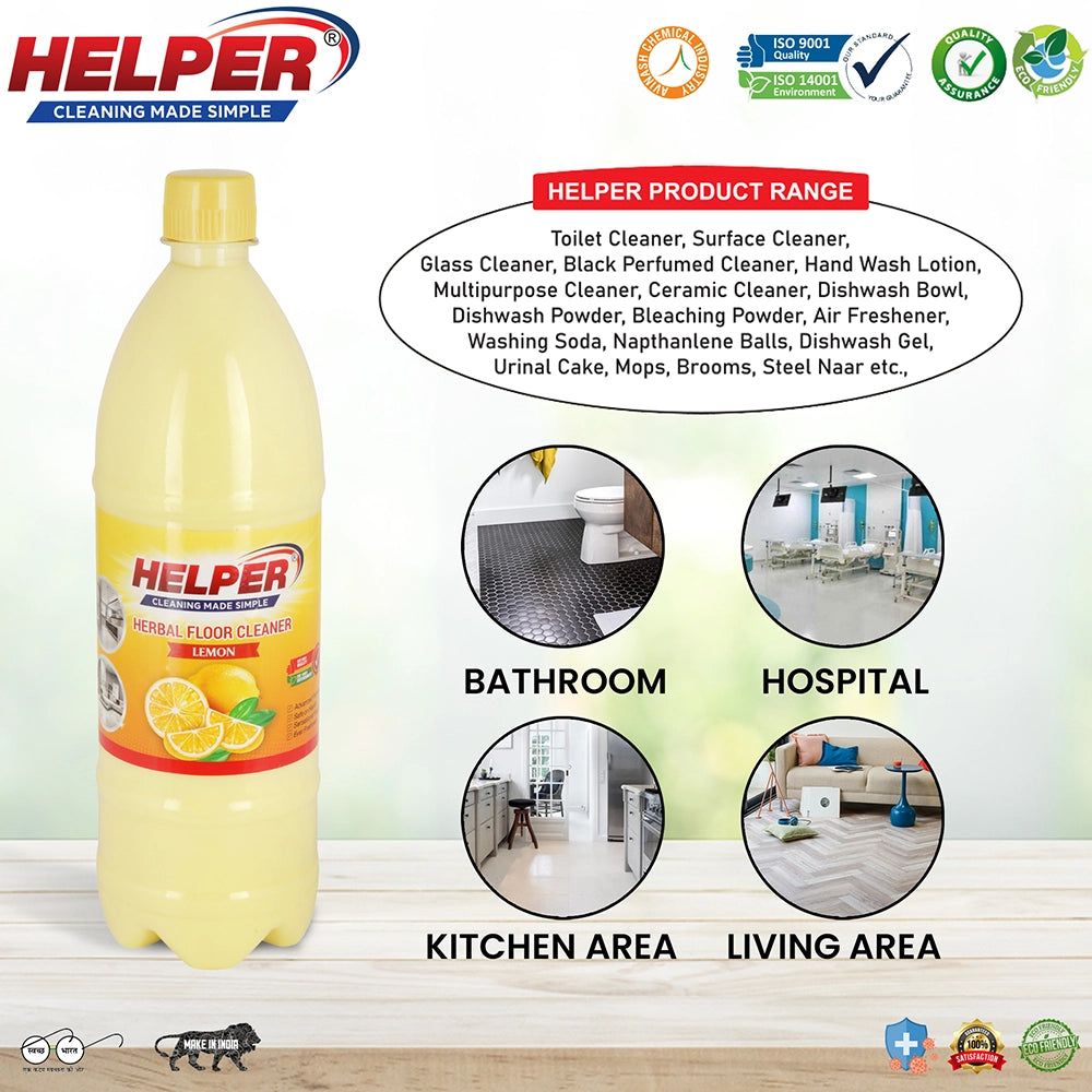 Helper Herbal Scented Phenyle, Lemon, 1L-3