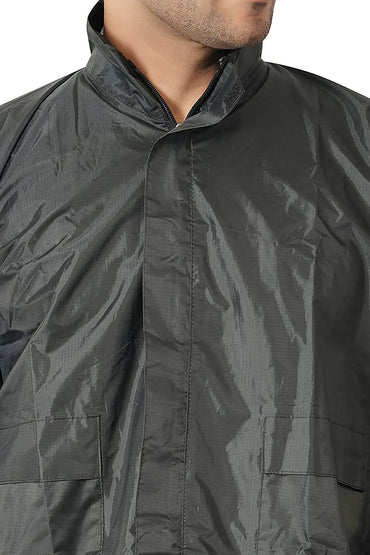 IIVAAS Men's Raincoat with Adjustable Hood Green-1
