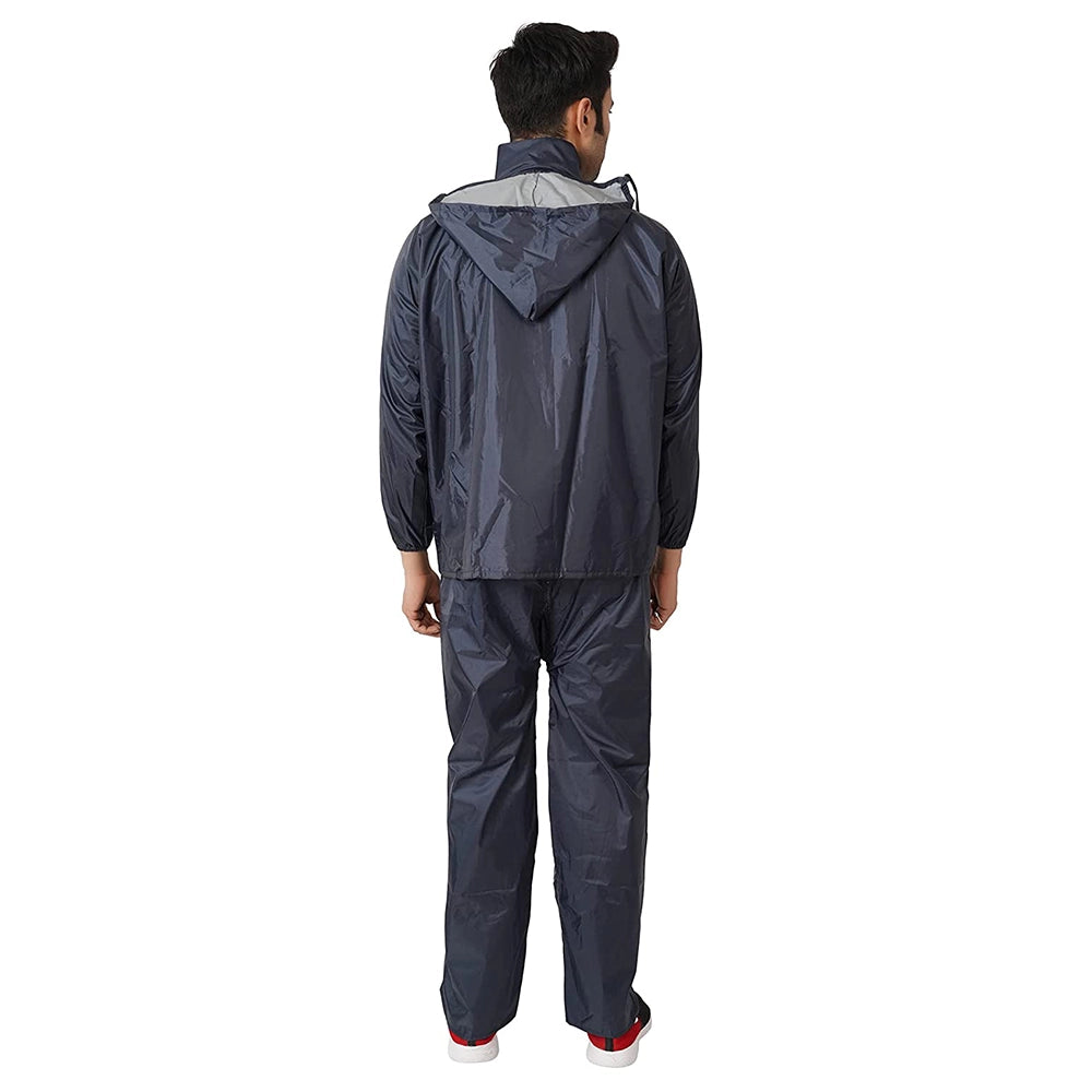 IIVAAS Men's Raincoat with Adjustable Hood blue-3