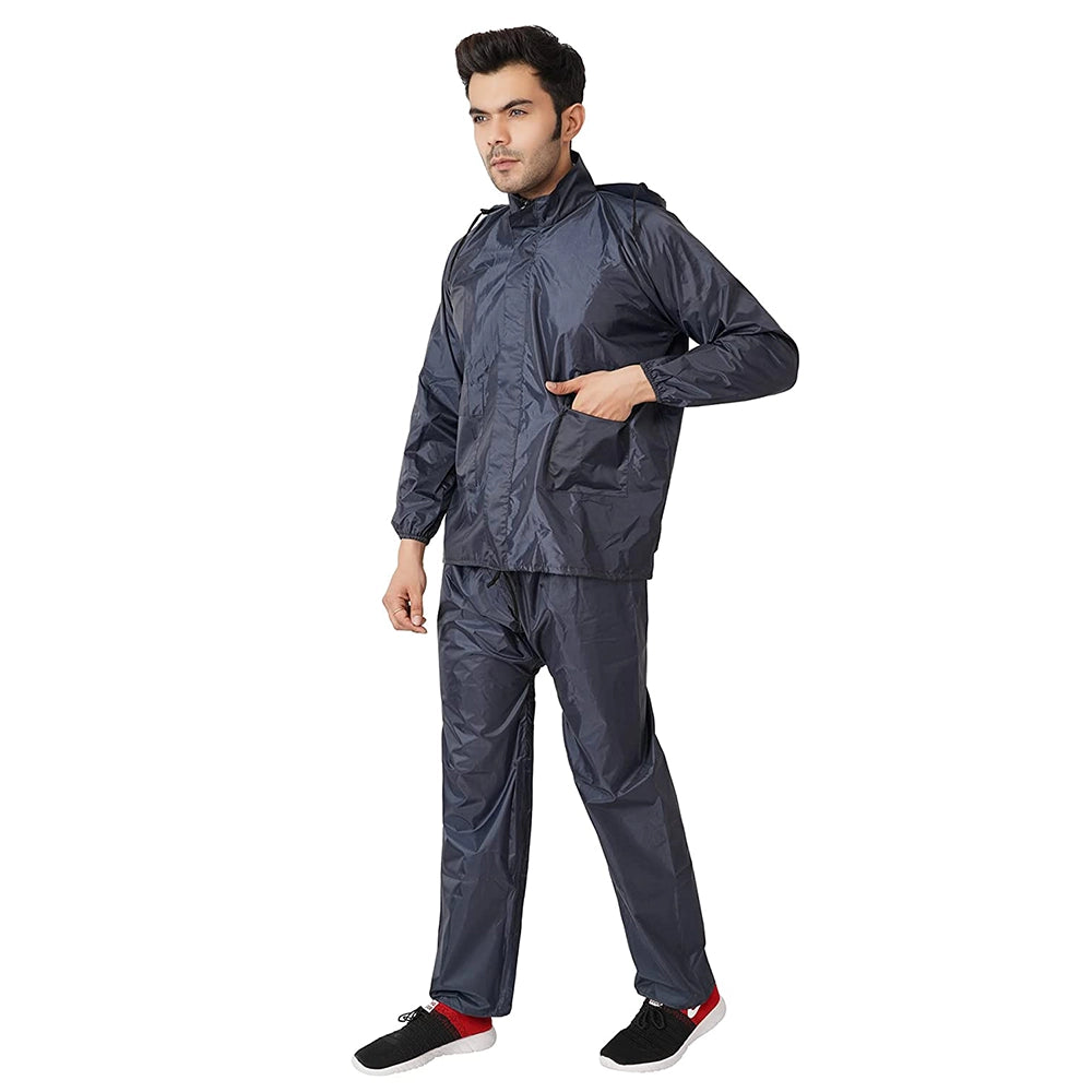 IIVAAS Men's Raincoat with Adjustable Hood blue-4