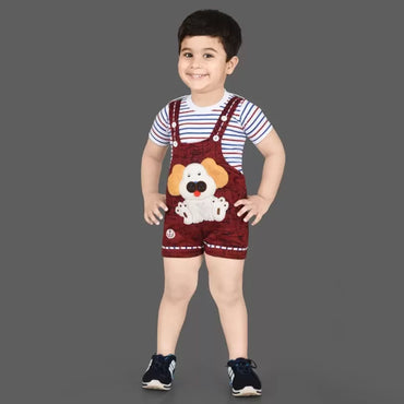 KIDZLIFE Dungarees Maroon (2)