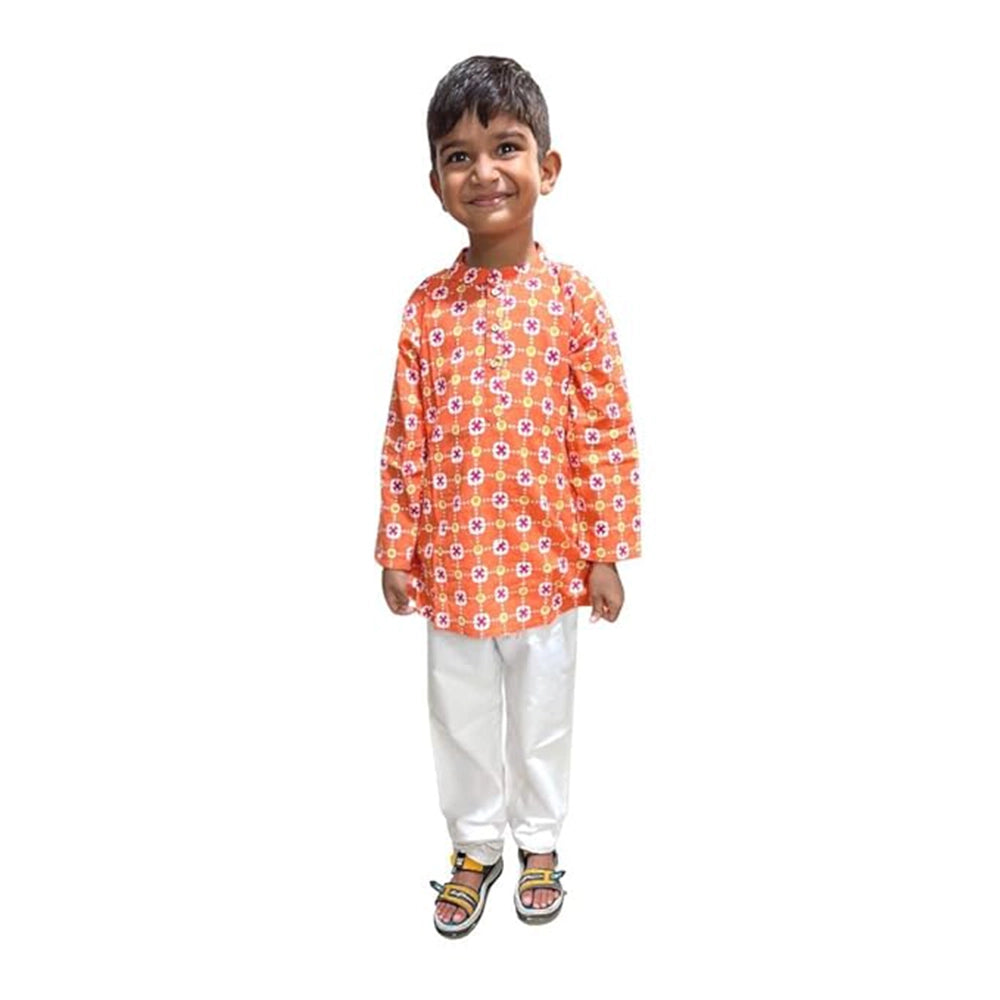 Maitreyo Baby Boy' Cotton Bright Color Kurta Pyjama Set-2