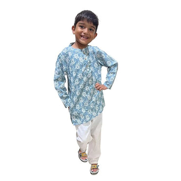 Maitreyo Baby Boy's Grey color Cotton Kurta Pyjama Set-2