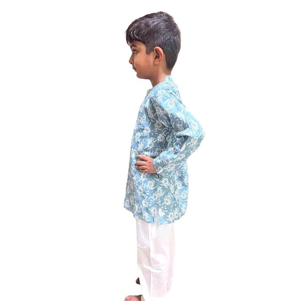 Maitreyo Baby Boy's Grey color Cotton Kurta Pyjama Set-3