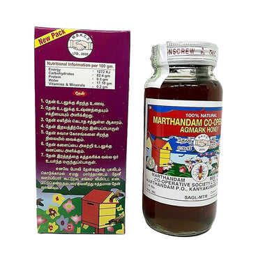 Marthandam Co-operative Agmark Honey, Pure Natural Sweetness Honey - 500 Grams (Pack of 10)