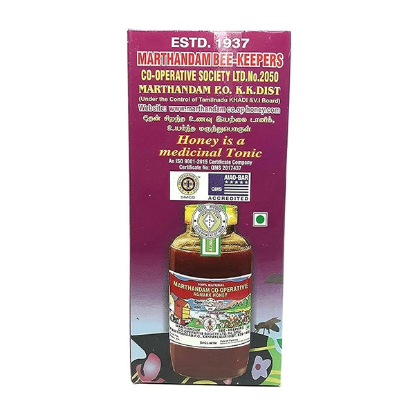 Marthandam Co-operative Agmark Honey, Pure Natural Sweetness Honey - 500 Grams (Pack of 10)