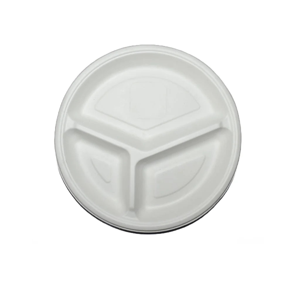 Sri Gururaya Sugarcane biodegradable plate 3 partition.2