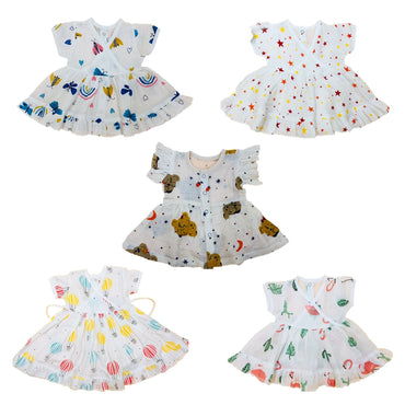 Muslin New Born frocks-2